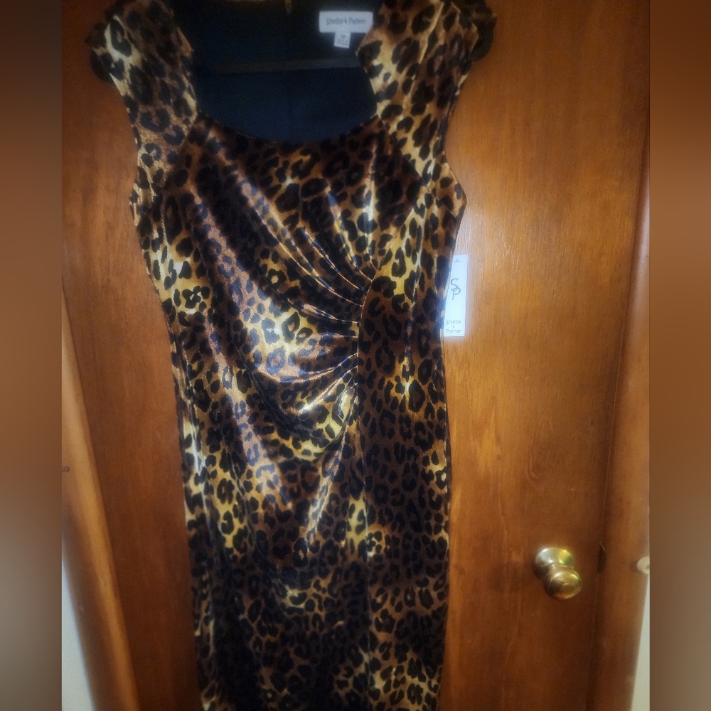NWT SHELBY & PALMER Velvet Leopard Dress Size 10, Washable